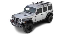 Roof Rack Kit, Heavy Duty RLT600 Black 3 Bar Rhino-Rack Backbone, Jeep Wrangler Jl 4Dr SUV Hard Top 18 To 22