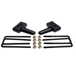 Suspension Block and U-Bolt Kit; 1.5 in. Block Kit; OEM Style Model Specific Rear Blocks; Includes Solid Cast