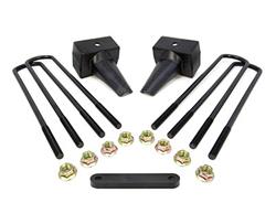 Suspension Blocks, Rear Block Kit, 4.00 in. Thick, Cast Iron, U-Bolts Included, Ford, F-250/F-350, Super Duty, Kit