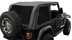 Soft Top, Frameless, Trail Top, Sailcloth, Black Diamond, Tinted Windows, Jeep, 2-door, Each