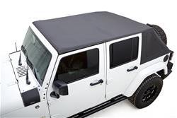 Soft Top, Trailview Frameless, Sailcloth, Black, Tinted Windows, Jeep, Kit