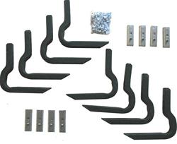 Truck Step Installation Kits, Streamline, HD Mount Brackets, Factory Mount/Custom Positioning, Galvanized Steel, Black Powdercoated, Chevy, GMC, Kit