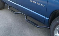 Step Bars, Slimline, Steel, Black Powdercoated, 2 in. Diameter, Chevy, GMC, Pair