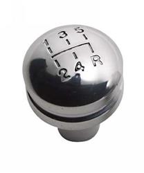 Shift Knob, Round, Billet Aluminum, Polished, Manual 5-Speed, Each