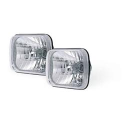 Headlight Assemblies, Conversion, Clear, Jeep, Black, Pair