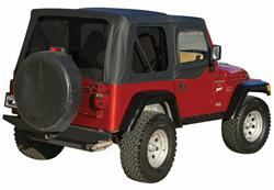 Soft Top, Replacement Top, Vinyl, Black Diamond, Tinted Window, Jeep, Each