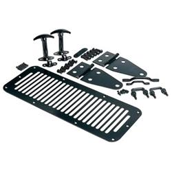 Hood Dress Up Kit, Stainless Steel, Black Powdercoated, Jeep, Kit