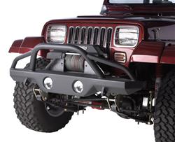 Bumper, Recovery, Front, Fabricated, Steel, Black Textured Powdercoated, Jeep, Each