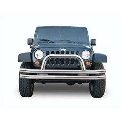 Bumper, Front, Tube with Hoop Style, Stainless Steel, Polished, Jeep, Each