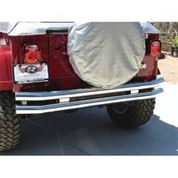 Bumper, Front or Rear, Tube Style, Stainless Steel, Polished, Jeep, Each