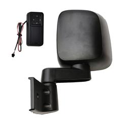 Side View Mirror, Replacement, Driver Side, Square, Electric, Flat, Black Housing, Jeep, Each