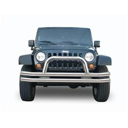 Bumper, Front, Tube Style with Hoop, Stainless Steel, Polished, Jeep, Each