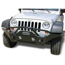 Bumper, Front, Fabricated, with Stinger, Steel, Black Powdercoated, Jeep, Each