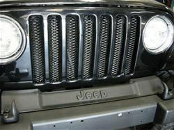 Grille Insert, 3-D Wire Mesh, Main Grille, Steel, Black Powdercoated, Jeep, Each