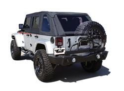 Bumper, Recovery, Rear, Fabricated Style, Steel, Gloss Black Powdercoated, Jeep, Each