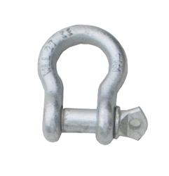 Tow Shackle, D Shackle, 0.500 in. Pin Dia., Steel, Zinc, Each