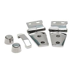 Hood Hinges, Stainless Steel, Polished, Jeep, Kit