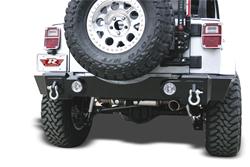 Bumper, Rear, Fabricated, Steel, Black Powdercoated, Jeep, Each