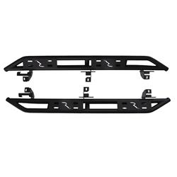 Rocker Guards, TrailCrawler Rock Slider Steps, Steel, Black Textured Powdercoated, Jeep, Pair