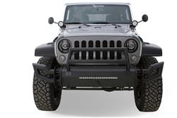 Grille Guard, TrailRam Center Bull Bar, One-Piece, Steel, Black Textured Powdercoated, Jeep, Each