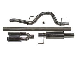 Exhaust System, Cat-back, Single In/Dual Out, Stainless, Rear Exit, Ford, 3.5L, 5.0L, 6.2L, Automatic, Kit