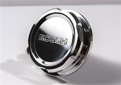 Radiator Cap Covers, Billet Aluminum, Polished, Roush Logo, Fits Over Stock Cap, Each