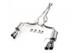 Exhaust System, Cat-Back, Dual, Stainless Steel, Natural, Split Rear Exit, Quad Tips, Ford, 5.0L, Kit