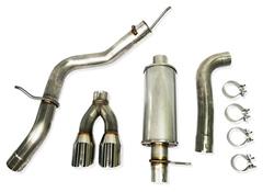 Exhaust System, Cat-back, Single, Stainless Steel, Natural, Side Exit, Dual Tip, Ford Ranger, 2.3L, SuperCab, SuperCrew, Kit