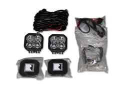 Ditch Lights, Square, White, Clear Lens, Wiring Included, Hardware Included, LED, Ford, Kit