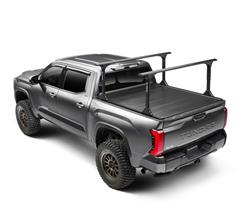 Tonneau Covers, EQ, Retractable, Electric, Hard Style, Aluminum, Black Matte, 5.5 ft. Truck Bed Length, Toyota, With Bed Rail System, Each