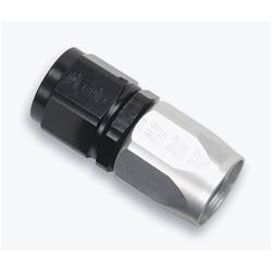 Fitting, Hose End, Full Flow, Straight, -6 AN Hose to Female -6 AN, Aluminum, Black/Silver, Each