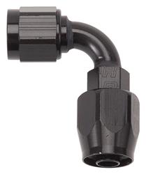 Fitting, Hose End, Full Flow, 90 Degree, -6 AN Hose to Female -6 AN, 360 Degree Swivel, Aluminum, Black, Each