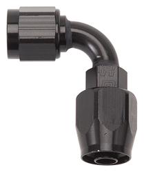 Fitting, Hose End, Full Flow, 90 Degree, -12 AN Hose to Female -12 AN, 360 Degree Swivel, Aluminum, Black, Each