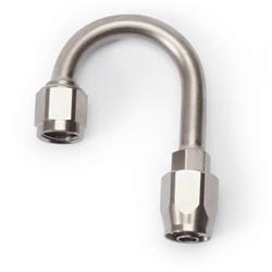 Fitting, Hose End, Full Flow,180 Degree, 1.25 Radius, -8 AN Hose to Female -8 AN, 360 Degree Swivel, Aluminum, Endura, Each