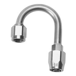 Fitting, Hose End, Full Flow,180 Degree, 1.25 Radius, -10 AN Hose to Female -10 AN, 360 Degree Swivel, Aluminum, Endura, Each