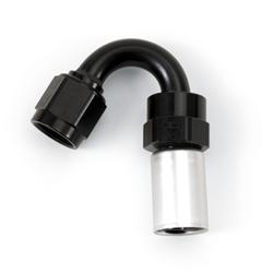 Fitting, Hose End, Full Flow, Crimp On, 150 Degree, -8 AN Hose to Female -8 AN, Aluminum, Black/Clear, Each