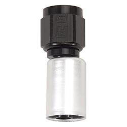 Fitting, Hose End, Full Flow, Crimp On, Straight, -10 AN Hose to Female -10 AN, Aluminum, Black/Clear, Each