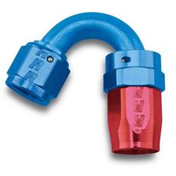 Fitting, Hose End, Full Flow, 150 Degree, -8 AN Hose to Female -8 AN, Aluminum, Red/Blue, Each