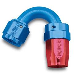 Fitting, Hose End, Full Flow, 150 Degree, -10 AN Hose to Female -10 AN, Aluminum, Red/Blue, Each