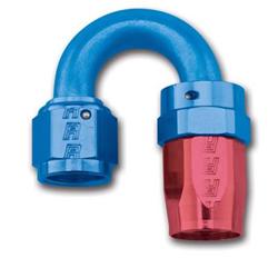 Fitting, Hose End, Full Flow, 180 Degree, -6 AN Hose to Female -6 AN, 360 Degree Swivel, Aluminum, Red/Blue, Each