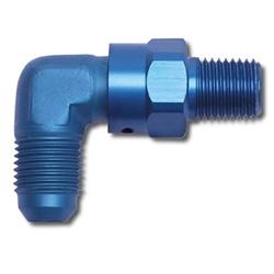 Fitting, Adapter, AN to NPT, 90 Degree, Aluminum, Blue Anodized, -8 AN, 1/4 in. NPT, Swivel, Each