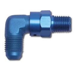 Fitting, Adapter, AN to NPT, 90 Degree, Aluminum, Blue Anodized, -12 AN, 3/4 in. NPT, Swivel, Each