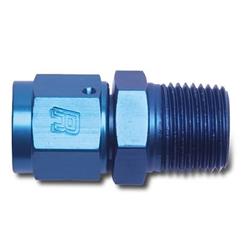 Fitting, Adapter, AN to NPT, Straight, Aluminum, Blue Anodized, -6 AN, 1/8 in. NPT, Swivel, Each