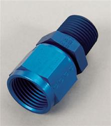 Fitting, Adapter, AN to NPT, Straight, Aluminum, Blue Anodized, -8 AN, 3/8 in. NPT, Swivel, Each