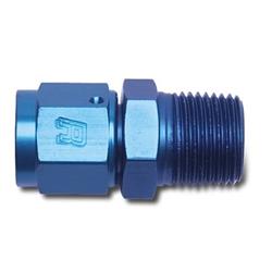 Fitting, Adapter, AN to NPT, Straight, Aluminum, Blue Anodized, -10 AN, 3/8 in. NPT, Swivel, Each