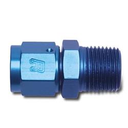 Fitting, Adapter, AN to NPT, Straight, Aluminum, Blue Anodized, -8 AN, 1/2 in. NPT, Swivel, Each