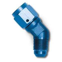 Fitting, Coupler, Union, AN to AN, 45 Degree, Aluminum, Blue Anodized, -6 AN, -6 AN, Each