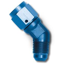 Fitting, Coupler, Union, AN to AN, 45 Degree, Aluminum, Blue Anodized, -8 AN, -8 AN, Each