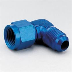 Fitting, Coupler, Union, AN to AN, 90 Degree, Aluminum, Blue Anodized, -12 AN, -12 AN, Swivel, Each