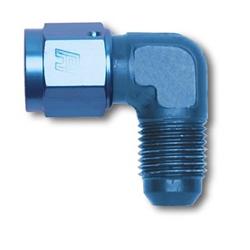 Fitting, Coupler, Union, AN to AN, 90 Degree, Aluminum, Blue Anodized, -8 AN, -8 AN, Swivel, Each